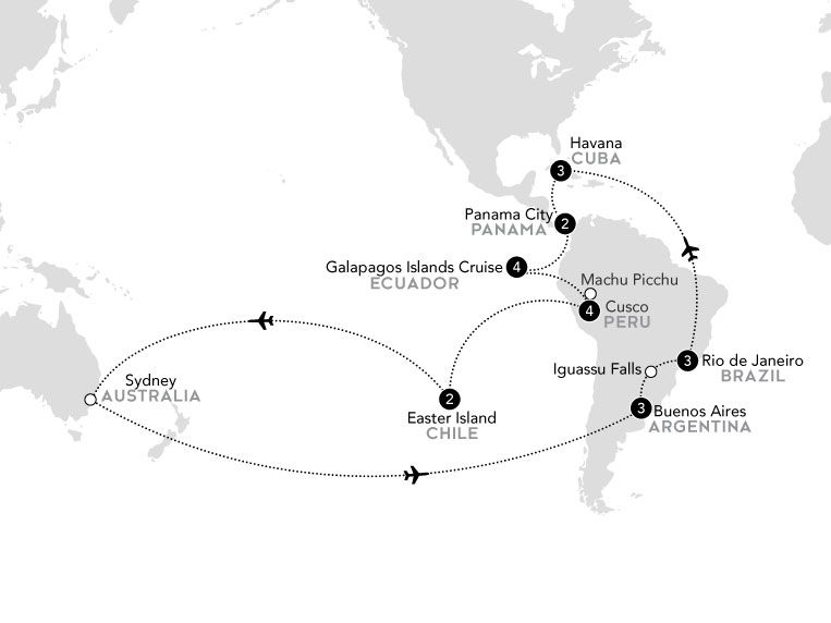 Captain's Choice South America route